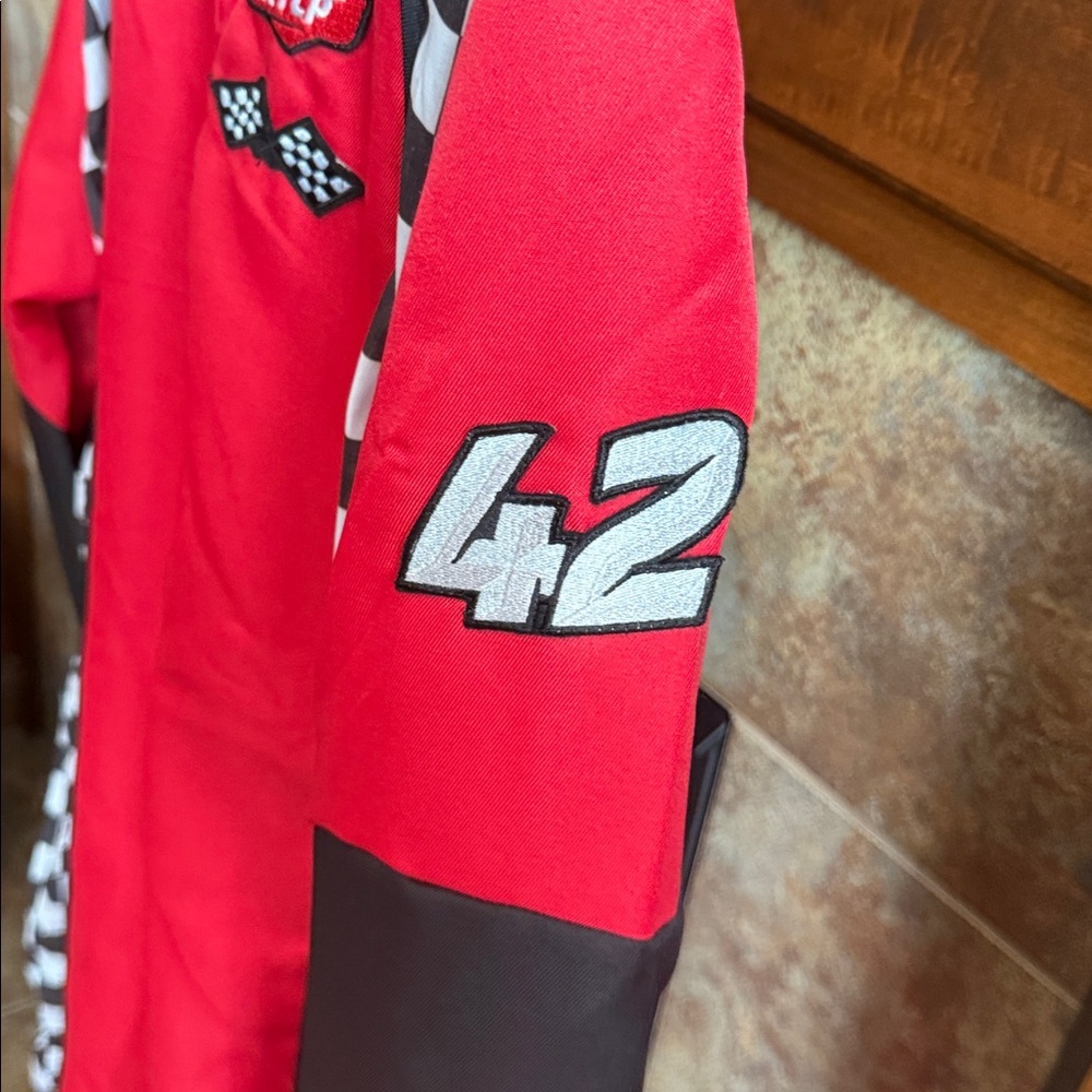 Maximum Racing Men’s Red & Black Checkered Racing Jacket - Picture 3 of 9